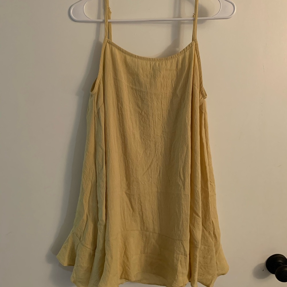 Yellow Tank with Ruffle Back Detail. Size Medium.